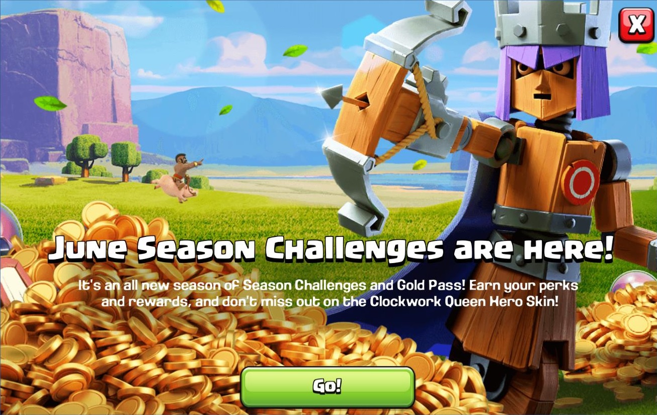 Clash of Clans June Gold Pass splash screen