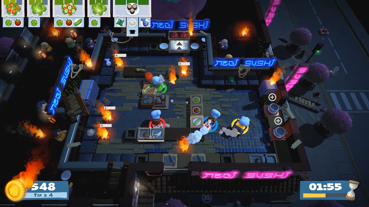 In-game screenshot of Overcooked