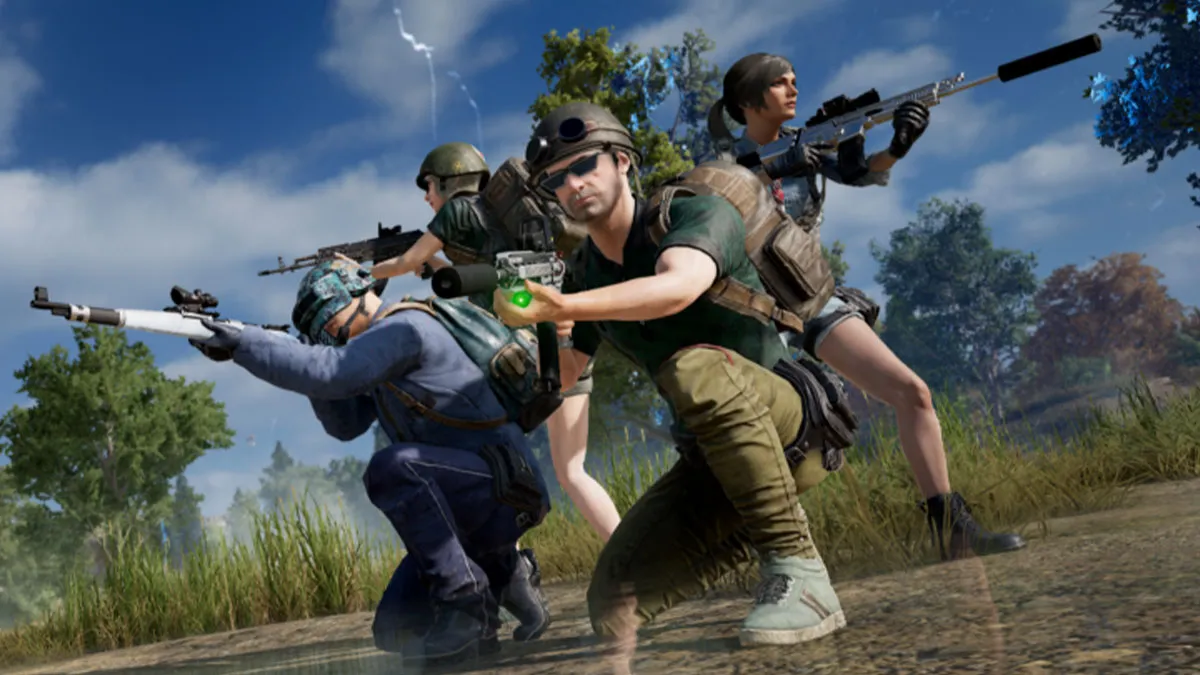 PUBG characters holding guns official art