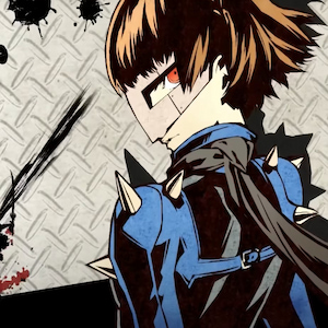 Makoto wearing battle armor and mask