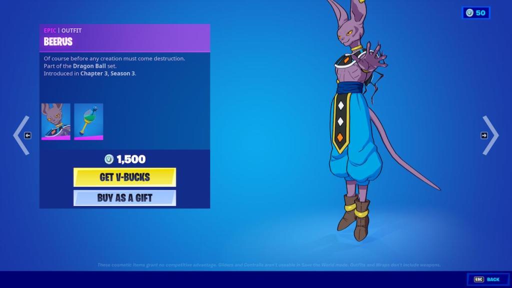 Beerus in Fortnite