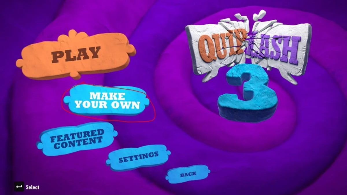 Quiplash Make Your Own lobby screen