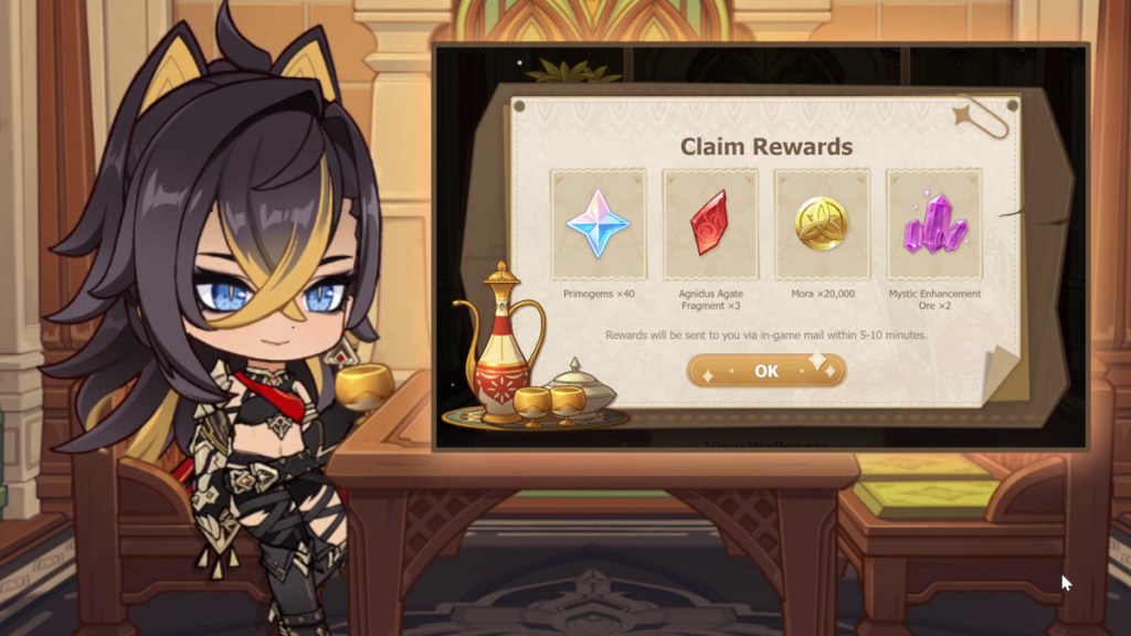 Scarlet Sand Sojourn web event rewards for Genshin Impact