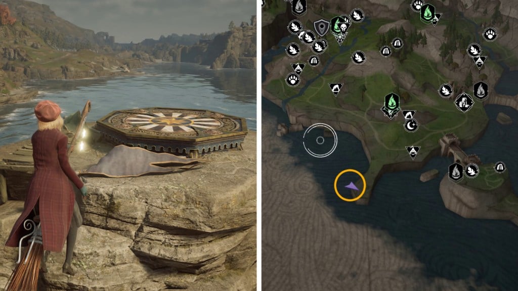 South Poidsear Coast Landing Platform Map Location in Hogwarts Legacy