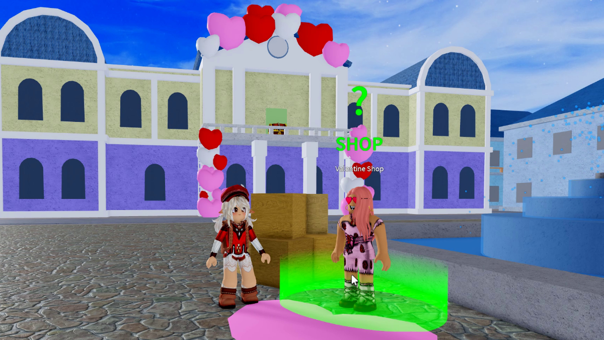 Spending Hearts at the Valentine Shop NPC Vendor in Roblox Blox Fruits