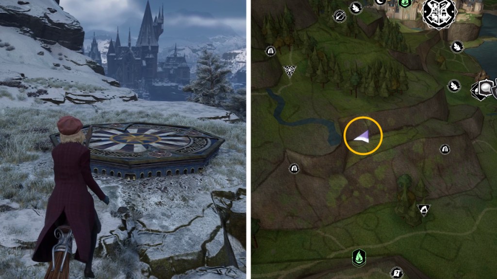 West Hogwarts Valley Landing Platform Map Location in Hogwarts Legacy