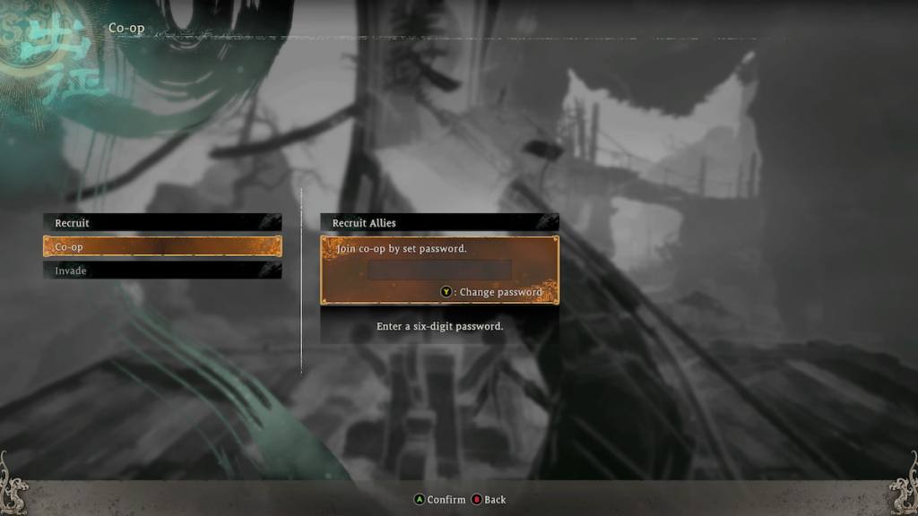 Co-Op Menu in Wo Long Fallen Dynasty