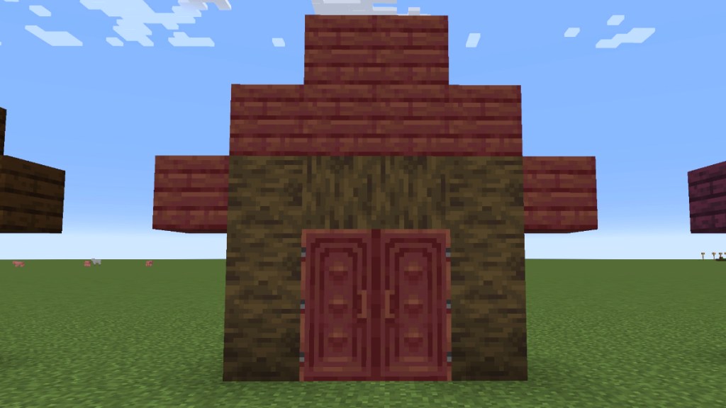 mangrove wood house frame in Minecraft