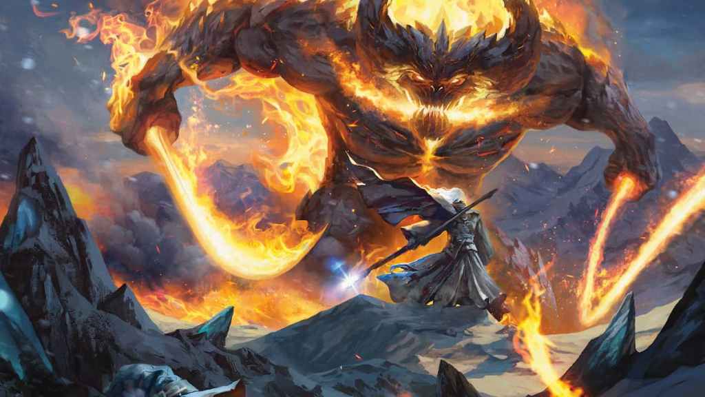 Gandalf fighting the Balrog MTG LOTR