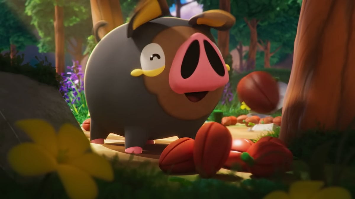 Lechonk eating berries in Pokemon SV Promo