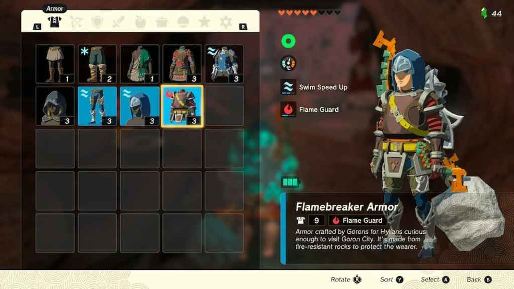 Flamebreaker Armor stats in The Legend of Zelda: Tears Of The Kingdom