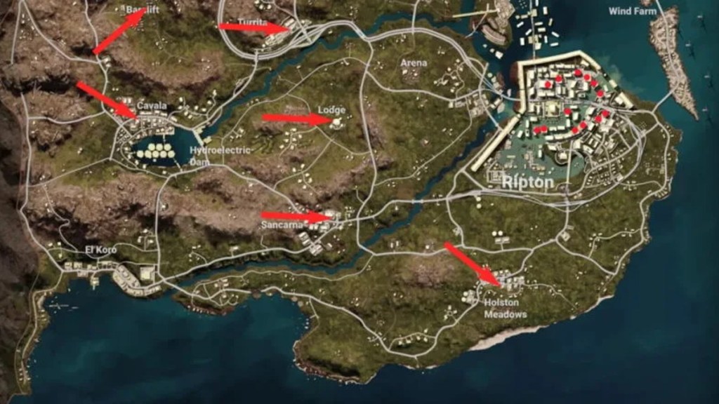 Southern PUBG map