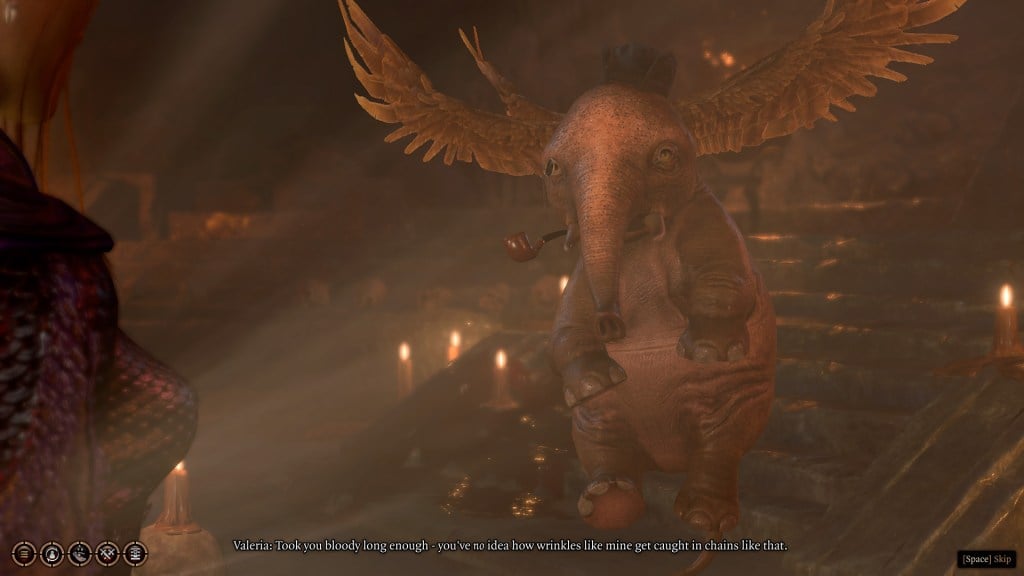 Baldur's Gate 3 screenshot of Hollyphant Valeria at the murder tribunal