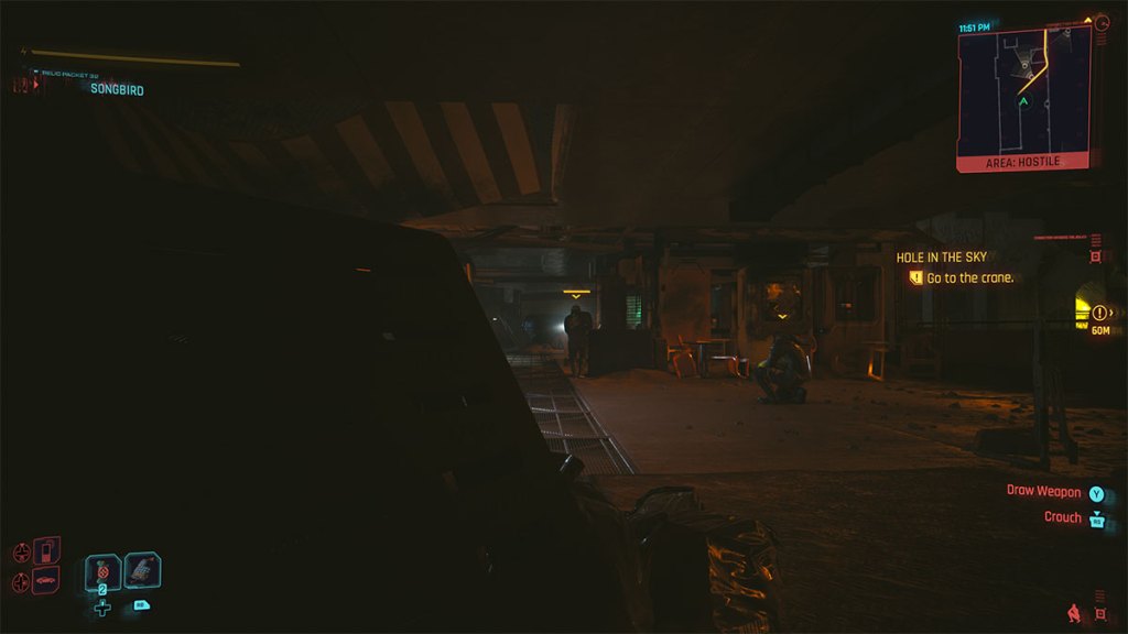 sneaking-past-guards-under-bridge-in-cyberpunk-2077-phantom-liberty