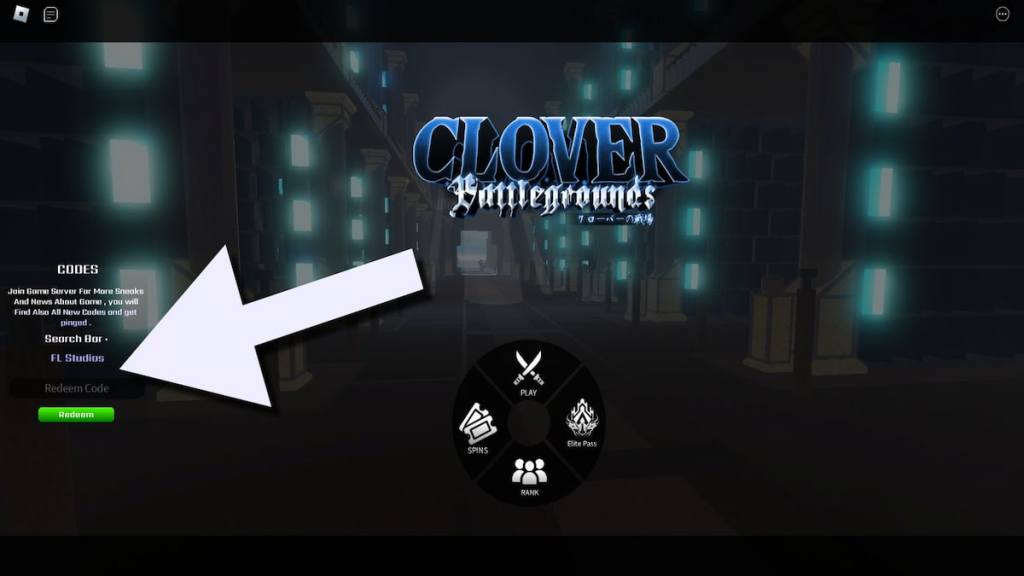 How to redeem codes in Clover Battlegrounds.