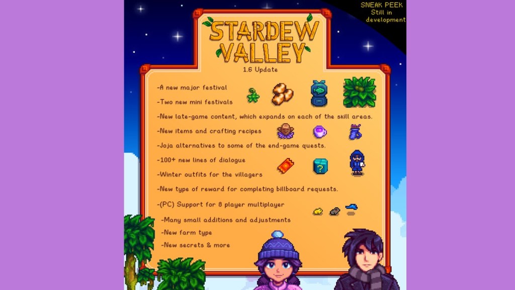 Stardew Valley 1.6 Roadmap