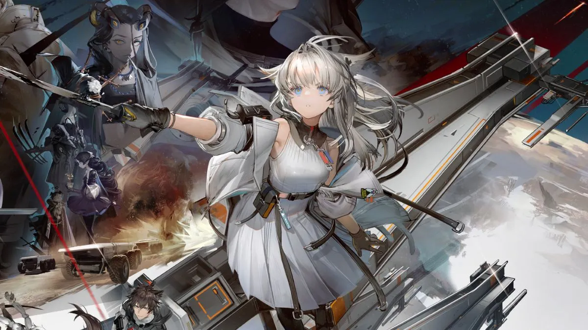 arknights endfiedl characters reaching with weapons