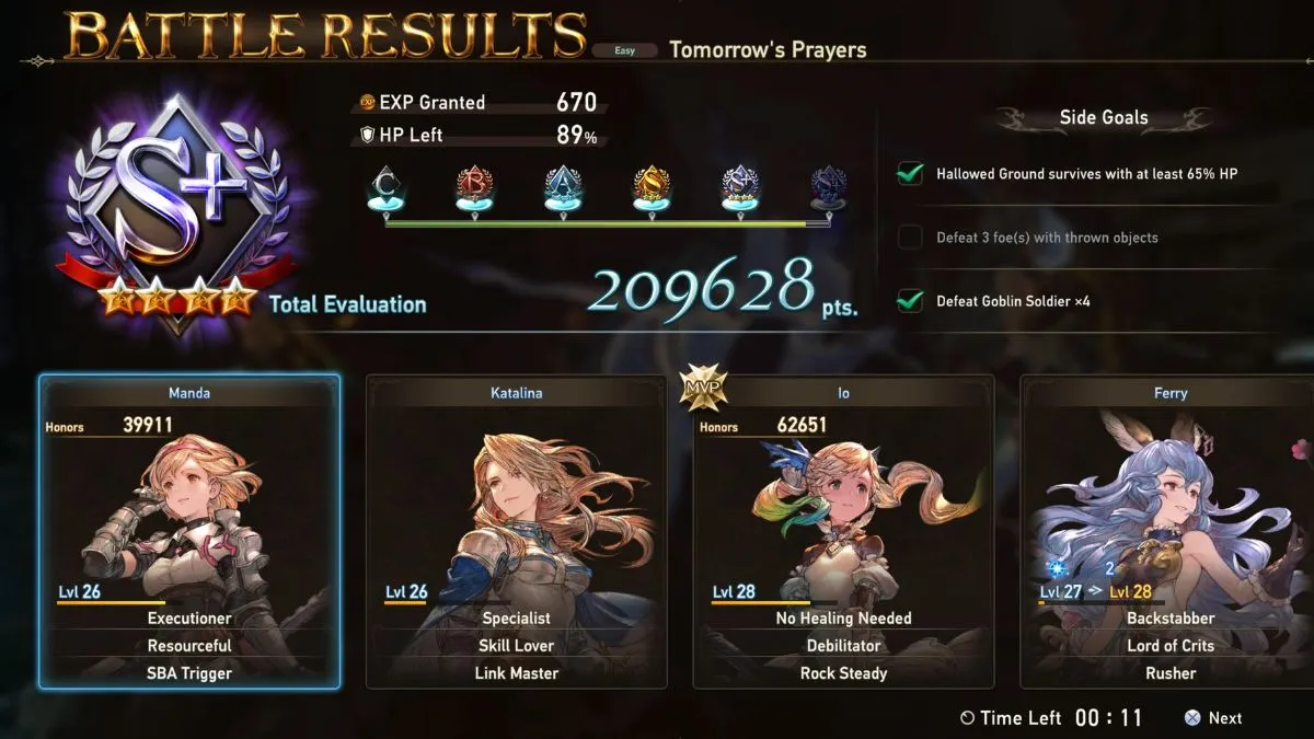 Quest Results Granblue Fantasy Relink