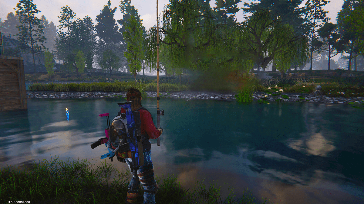 Once Human A player fishing using fishing bait