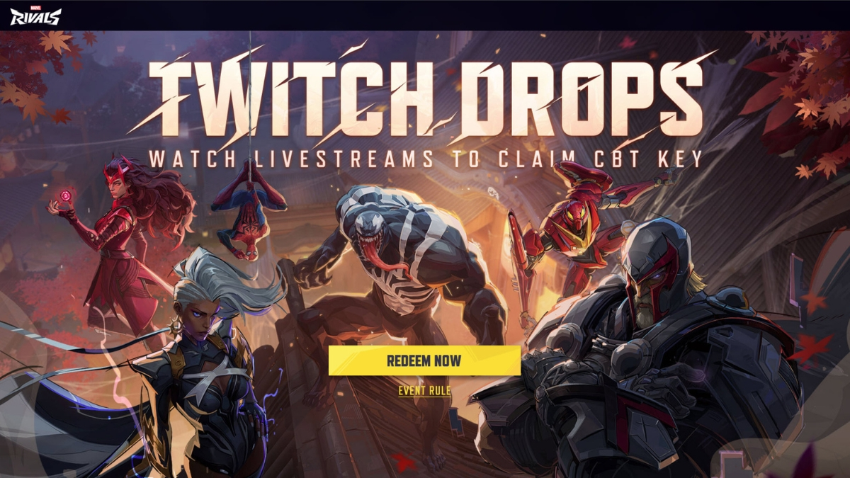 Marvel Rivals CBT Keys Twitch Drops website page