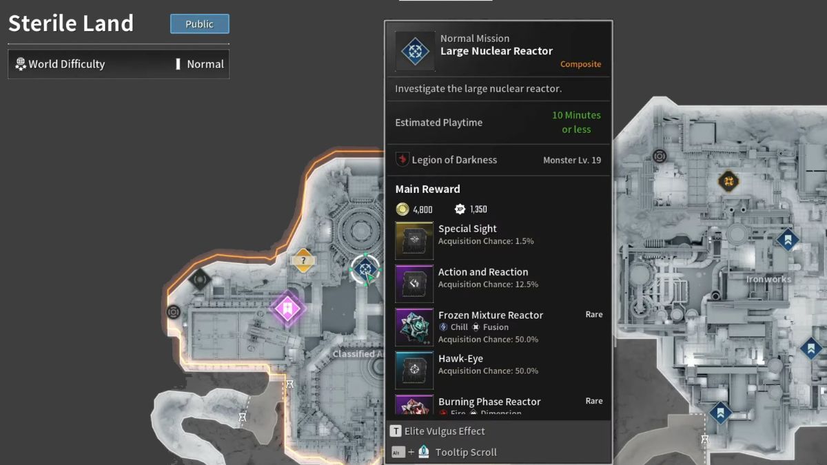 Large Nuclear Reaction Location in Sterile Land Area of The First Descendant.