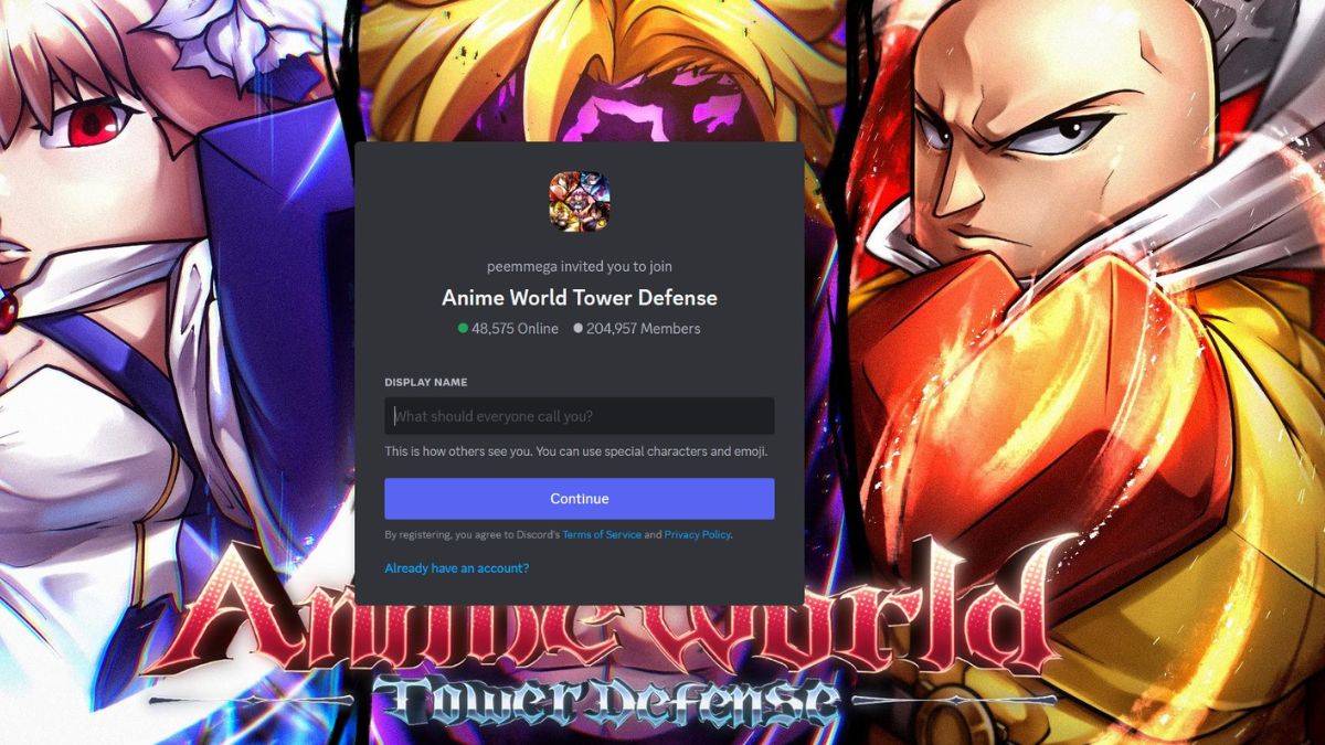 Defense Discord Server link - Anime World Tower