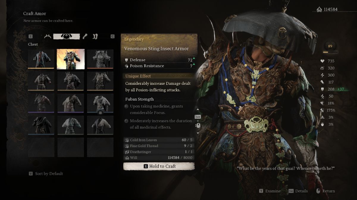 Black Myth Wukong - Insect Armor Set