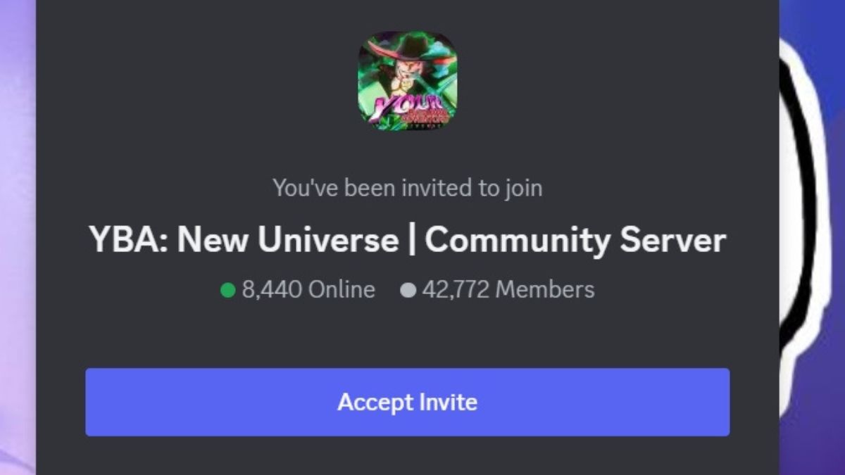 Discord server link new universe YBA 