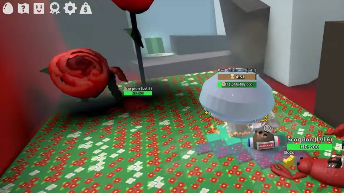 Puffshrooms in Bee Swarm Simulator