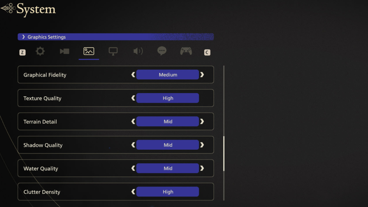 Graphics settings for Final Fantasy 16/XVI PC