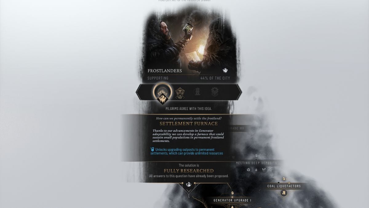 infinite resources research node - Frostpunk 2